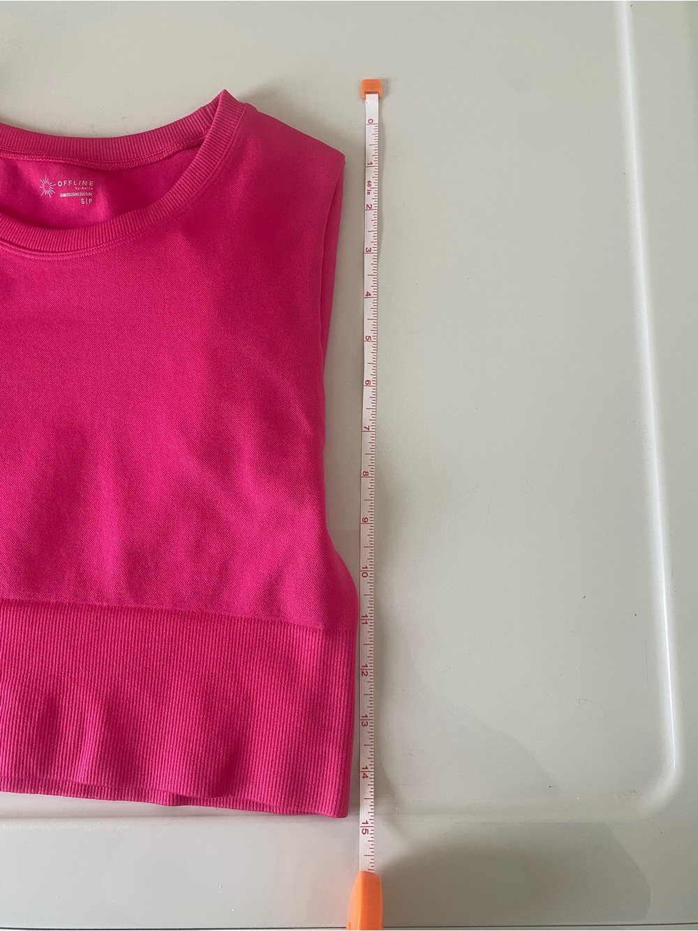 aerie Bright Pink Short Sleeve Crop Top - Picture 6 of 7